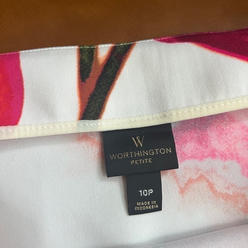 Worthington Women’s Midi Straight Pencil Vibrant Multicolored Floral Skirt 10P - Picture 3 of 11